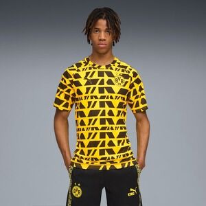 NWT Men's Puma BVB Borussia Dortmund Warm Up Jersey - Large Yellow/ Black